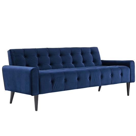 sofas | CasaFoyer Delve Performance Velvet Sofa | Luxurious Tufted Buttons | Stain-Resistant Upholstery | Comfortable Foam Padding | Solid Wood Legs | Navy | casafoyer.myshopify.com