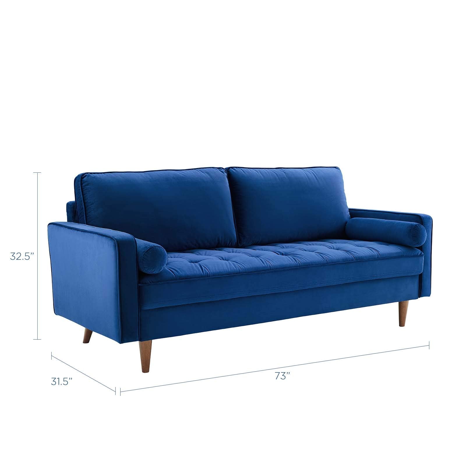 sofas | CasaFoyer Valour Performance Velvet Sofa | Timeless Elegance & Modern Convenience | Navy | casafoyer.myshopify.com