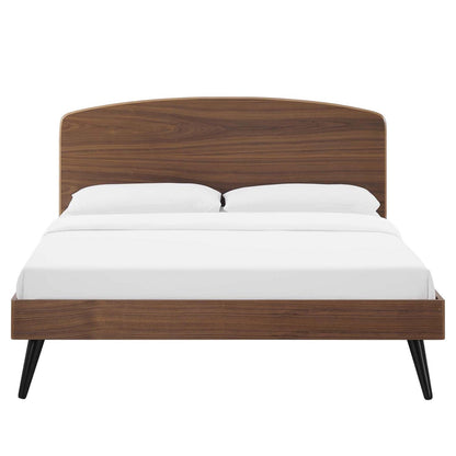 Bed | CasaFoyer Bronwen Wood Full Platform Bed | Timeless Mid-Century Design | Sturdy Construction | No Box Spring Needed | Walnut Finish | casafoyer.myshopify.com