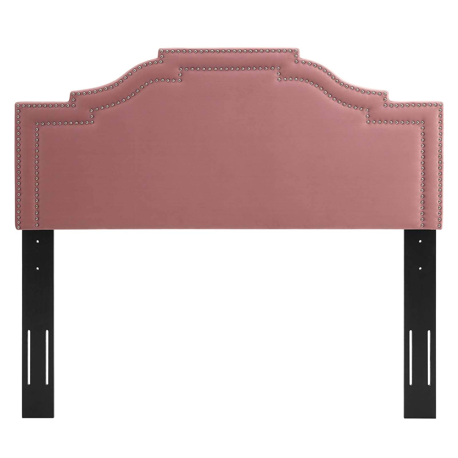 headboards | CasaFoyer Lucia Performance Velvet King/California King Headboard | Arched Shape | Nailhead Trim | Stain-Resistant | Comfortable Foam Padding | casafoyer.myshopify.com