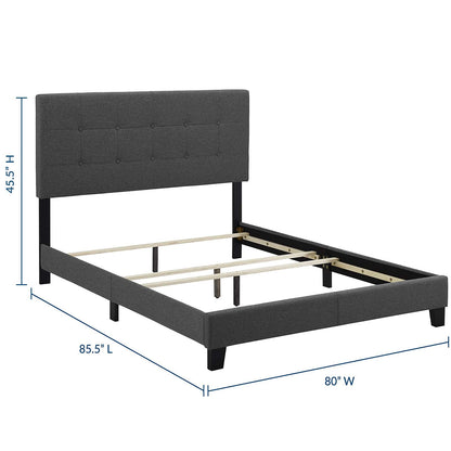 Bed | CasaFoyer Amira King Bed | Ultimate Comfort & Style | Button-Tufted Headboard | Sturdy Wood Frame & Legs | Non-Marking Foot Caps | Accommodates Various Mattress Types | 800 lbs Weight Capacity | Gray | casafoyer.myshopify.com