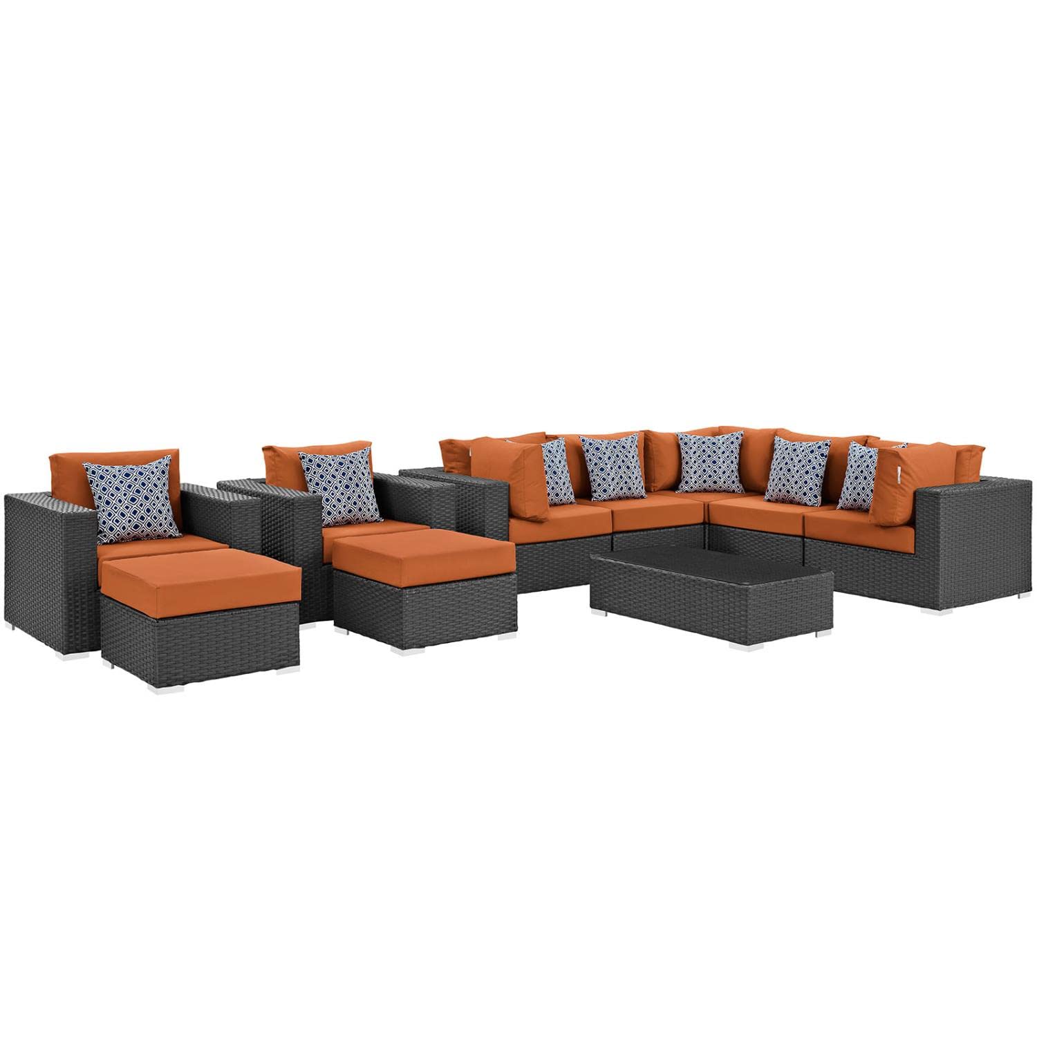 kitchen and dining room sets | CasaFoyer Sojourn Outdoor Patio Furniture Set | 10 Piece Sunbrella Sectional | Coffee Table, Chairs, Corners, Ottomans | casafoyer.myshopify.com