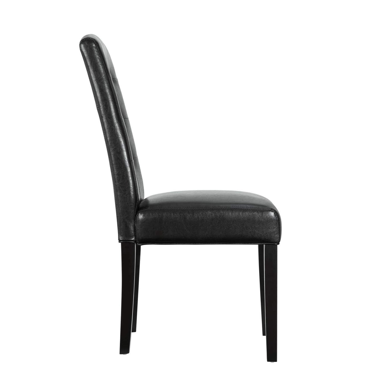 home office desk chairs | CasaFoyer Perdure Dining Chairs | Classic Sophistication with Contemporary Style | Parsons Style | Dress Up or Down | Set of 4, Black Vinyl | casafoyer.myshopify.com