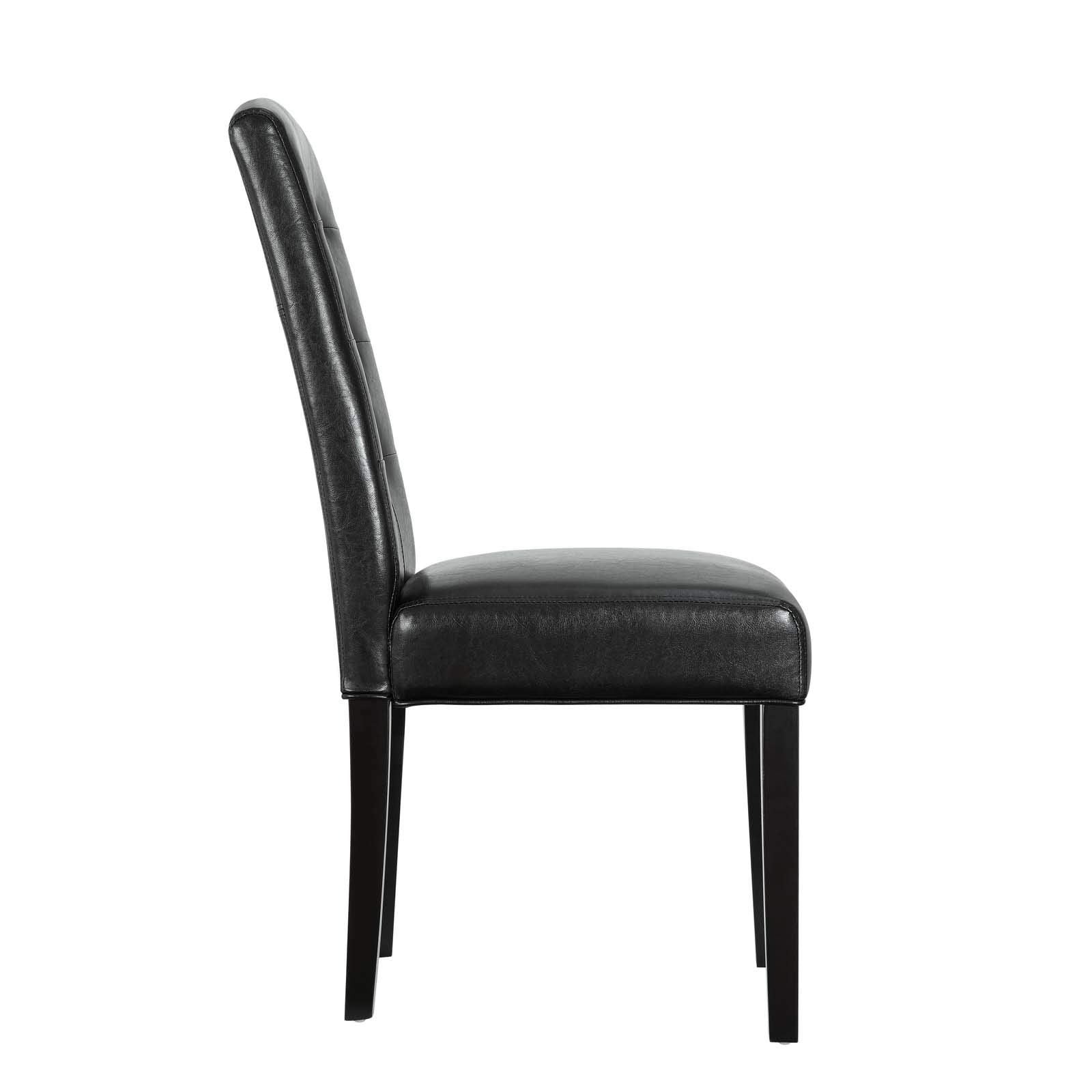home office desk chairs | CasaFoyer Perdure Dining Chairs | Classic Sophistication with Contemporary Style | Parsons Style | Dress Up or Down | Set of 4, Black Vinyl | casafoyer.myshopify.com