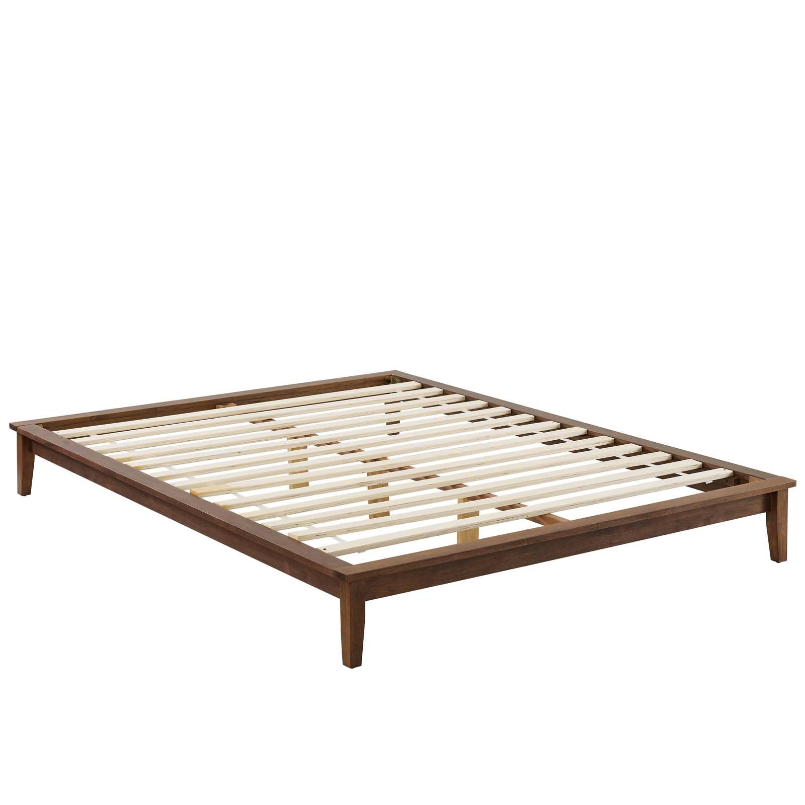 Bed | CasaFoyer  Lodge Full Wood Platform Bed Frame | Rustic & Durable Solid Wood | Supports Memory Foam, Latex, Innerspring, Hybrid Mattresses | No Box Spring Needed | 800 lbs Weight Capacity | Walnut | casafoyer.myshopify.com