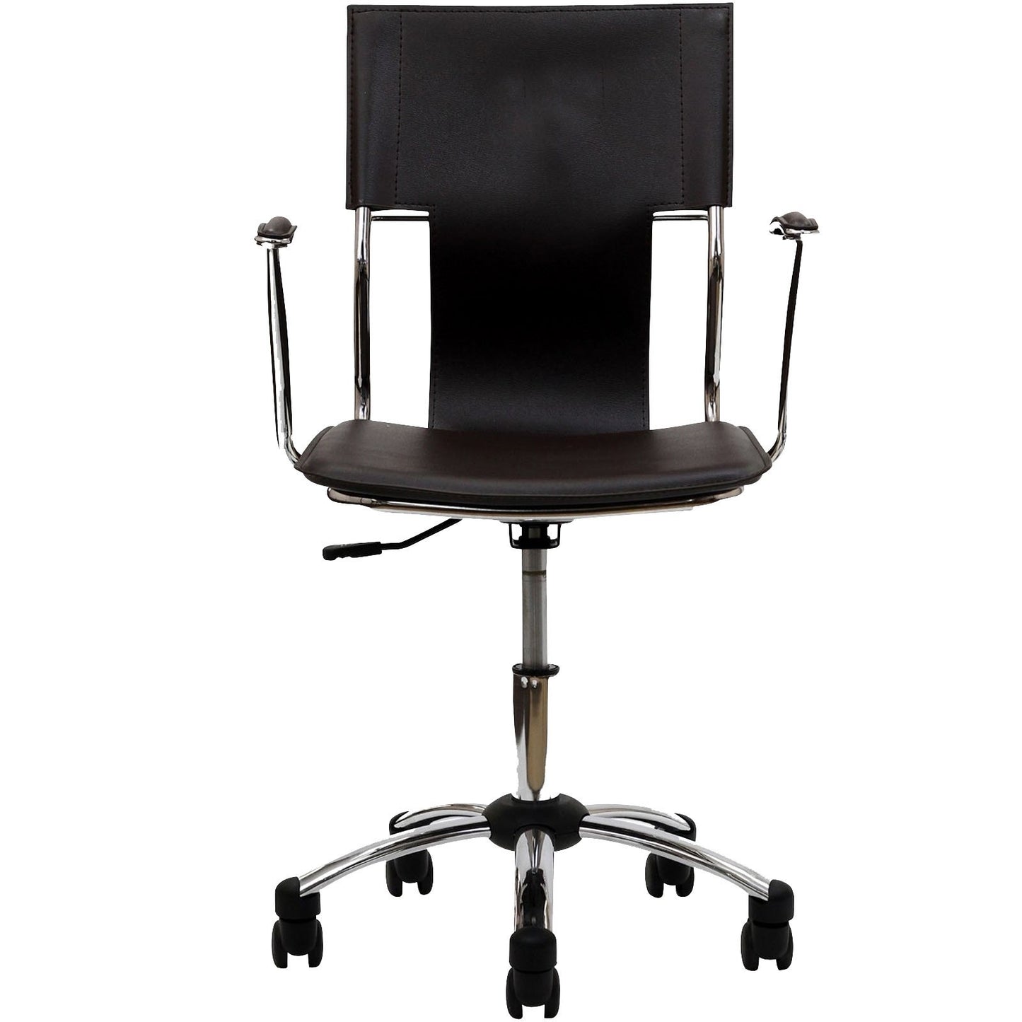 home office desk chairs | CasaFoyer Propel Office Chair | Sleek Sling Back Design | Padded Armrests | Chrome-Plated Steel Frame | Enhance Productivity | Customizable Back Angle | Brown | casafoyer.myshopify.com