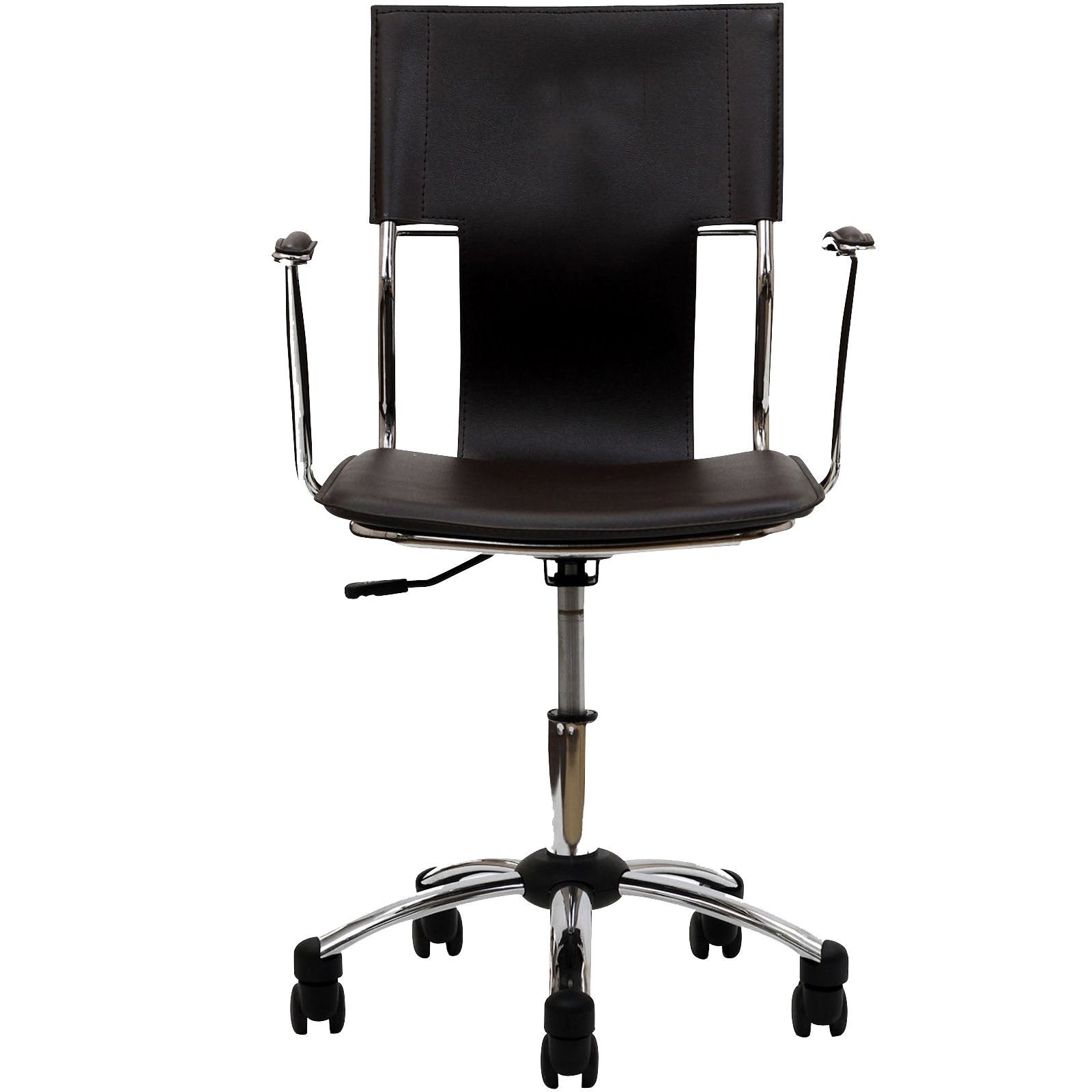 home office desk chairs | CasaFoyer Propel Office Chair | Sleek Sling Back Design | Padded Armrests | Chrome-Plated Steel Frame | Enhance Productivity | Customizable Back Angle | Brown | casafoyer.myshopify.com