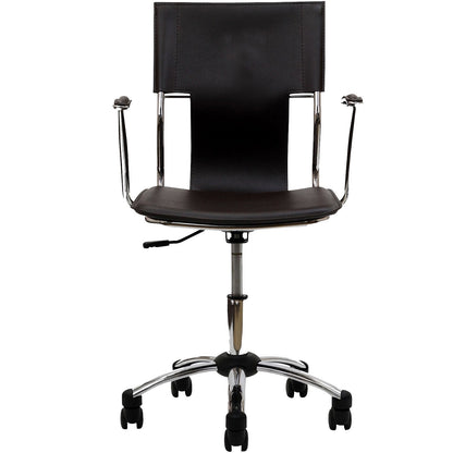 home office desk chairs | CasaFoyer Propel Office Chair | Sleek Sling Back Design | Padded Armrests | Chrome-Plated Steel Frame | Enhance Productivity | Customizable Back Angle | Brown | casafoyer.myshopify.com