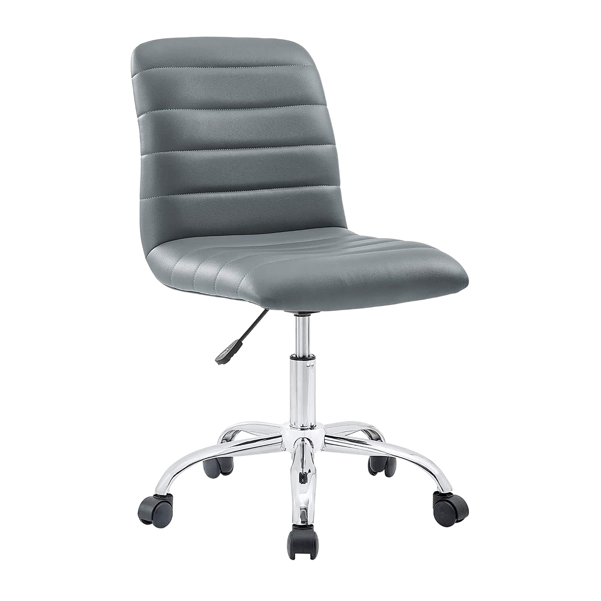Chair | Ripple Mid Back Office Chair | Chrome Steel Frame | Dual-Wheel Casters | Padded Vinyl Upholstery | Height Adjustable | 360-degree Swivel | casafoyer.myshopify.com