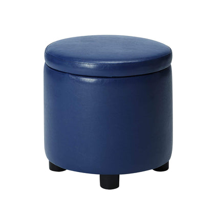 Ottoman | Designs4Comfort Round Accent Storage Ottoman | Reversible Lid | Multifunctional Tray | Concealed Storage | Stylish and Versatile | casafoyer.myshopify.com