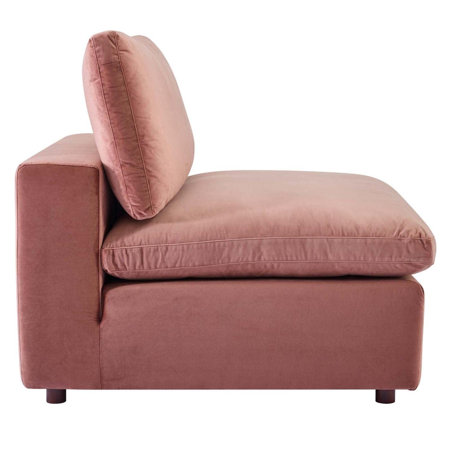 sofas | CasaFoyer Commix Armless Chair | Cozy Velvet Upholstery | Down Feather Cushions | Solid Wood Construction | 331 lbs Weight Capacity | Plastic Foot Glides | casafoyer.myshopify.com