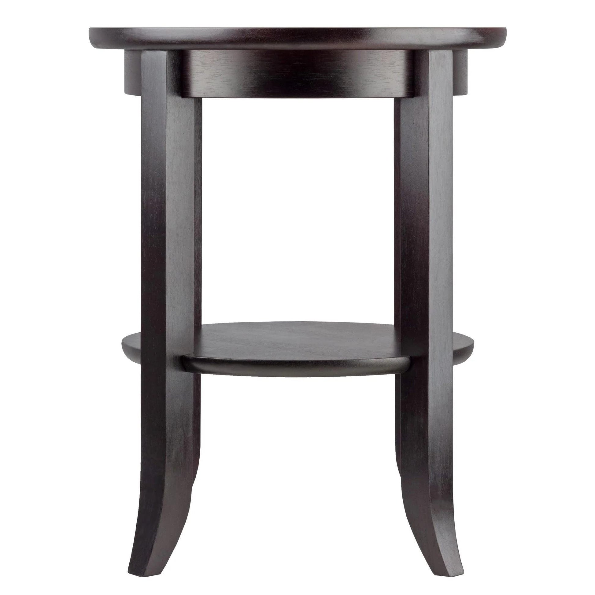TABLE | Ergode Elegant Genoa Round End Table | Glass Inset | Shelf | 18.4W x 18.4D x 22.5H | Enhance Living Room Decor | casafoyer.myshopify.com