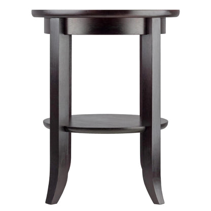 TABLE | Ergode Elegant Genoa Round End Table | Glass Inset | Shelf | 18.4W x 18.4D x 22.5H | Enhance Living Room Decor | casafoyer.myshopify.com