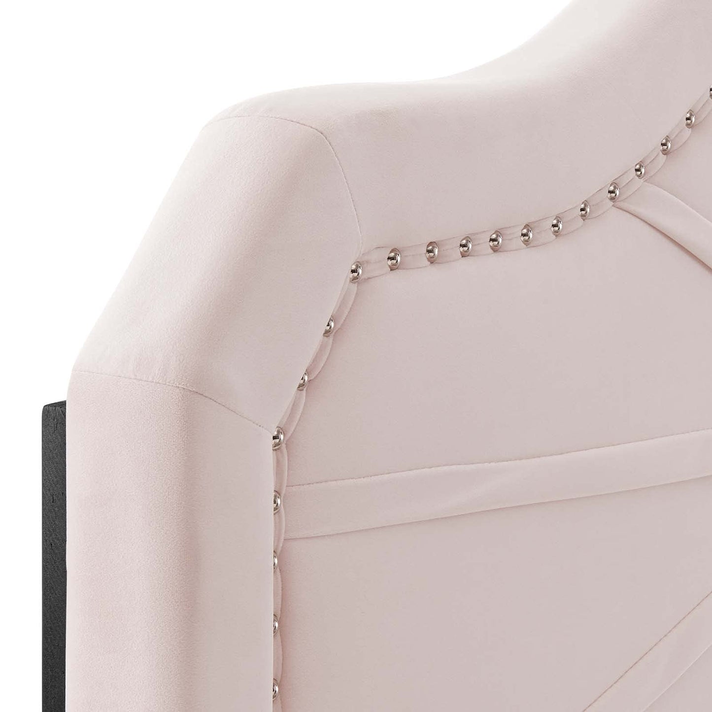 headboards | CasaFoyer Kristin Performance Velvet King/California King Headboard | Vintage Modern Glamour | Nailhead Trim | Pleated Design | Pink | casafoyer.myshopify.com