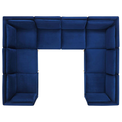 kitchen and dining room sets | CasaFoyer Ardent Performance Velvet 8-Piece Sectional Sofa | Vintage Modern Glam Deco Design | Stain-Resistant Velvet | Ultimate Comfort | Gold Metal Legs | 440 lbs Weight Capacity | Navy | casafoyer.myshopify.com