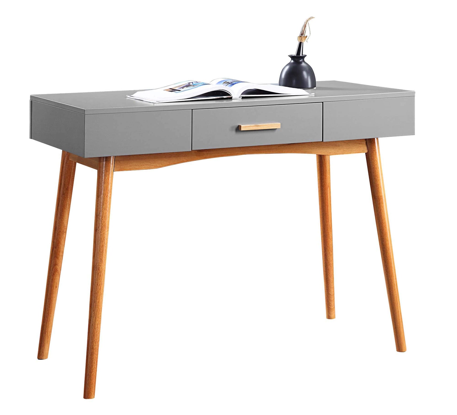 Desk | Ergode Oslo 1 Drawer Desk | Mid-Century Design | Spacious Table Top | Sturdy Rubberwood Legs | Hidden Storage | Multiple Finishes | casafoyer.myshopify.com