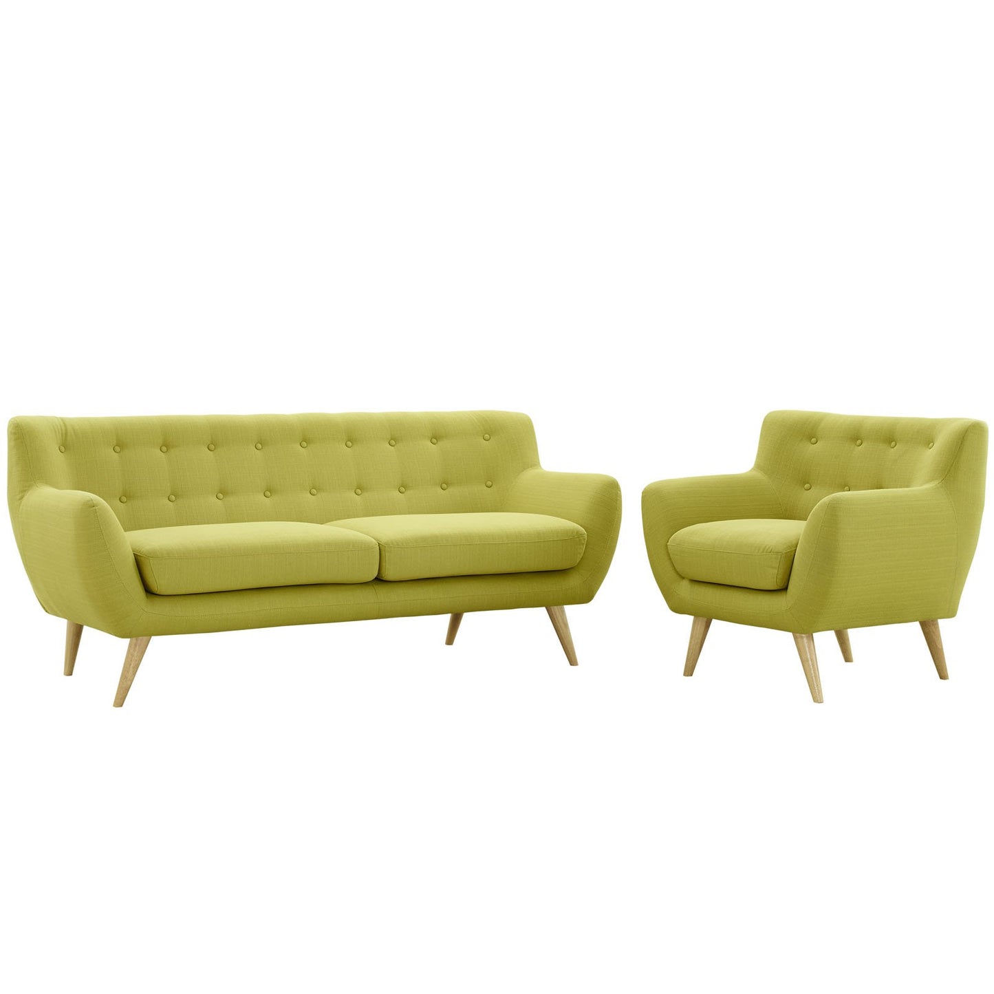 kitchen and dining room sets | CasaFoyer Opulent Comfort | Elegant Living Room Set | Dual Cushion | Curved Design | Sturdy Wooden Dowel Legs | Mid-Century Aesthetic | Polyester Upholstery | Intricately Stitched Buttons | Remark Armchair & Sofa | Wheat Color | casafoyer.myshopify.com