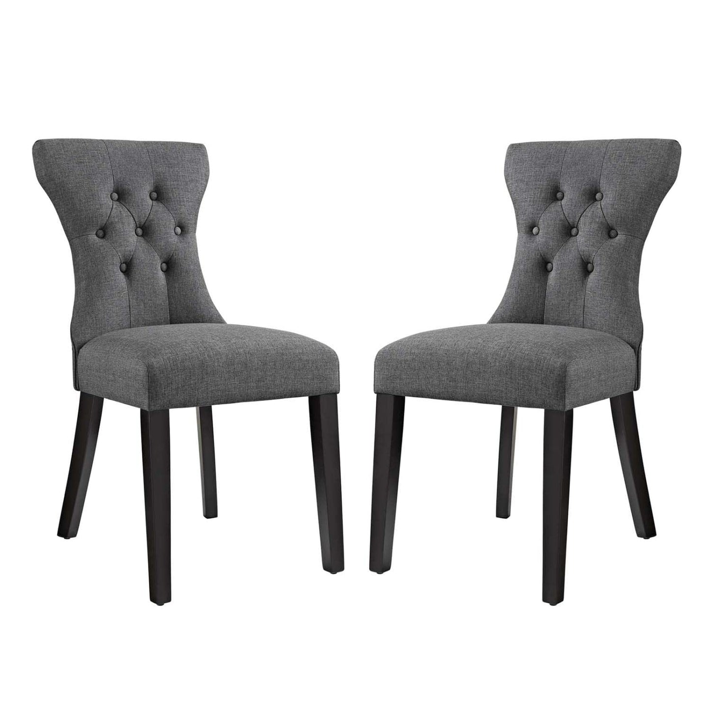 home office desk chairs | CasaFoyer Silhouette Button Tufted Tapered Back Fabric Upholstered Dining Side Chair Set | Elegant & Sophisticated | Comfortable & Stylish | Solid Wood Frame | Set of 2 | casafoyer.myshopify.com