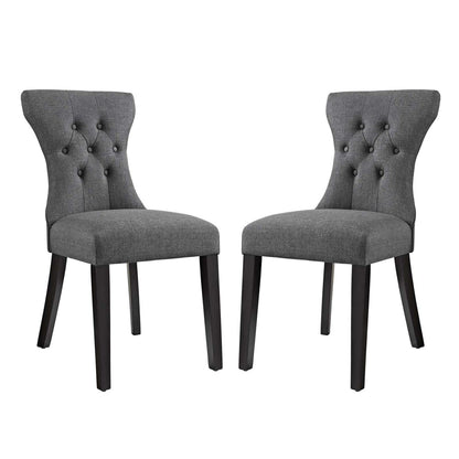 home office desk chairs | CasaFoyer Silhouette Button Tufted Tapered Back Fabric Upholstered Dining Side Chair Set | Elegant & Sophisticated | Comfortable & Stylish | Solid Wood Frame | Set of 2 | casafoyer.myshopify.com
