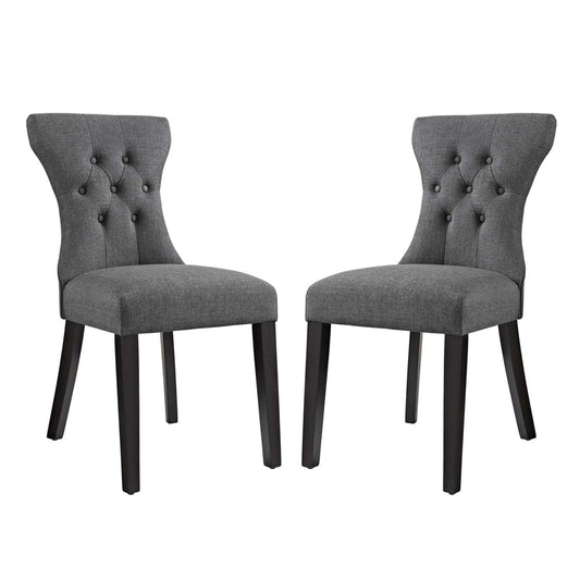 home office desk chairs | CasaFoyer Silhouette Button Tufted Tapered Back Fabric Upholstered Dining Side Chair Set | Elegant & Sophisticated | Comfortable & Stylish | Solid Wood Frame | Set of 2 | casafoyer.myshopify.com