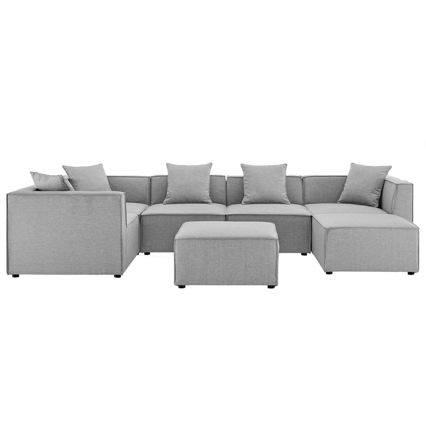 executive chairs | CasaFoyer Outdoor Patio Saybrook Upholstered 7-Piece Sectional Sofa | All-Weather Furniture Set | Water & UV-Resistant | French Piping | Aluminum Frame | Non-Marking Foot Caps | Ideal for Outdoor Gatherings | 300 lbs Weight Capacity | Gray | casafoyer.myshopify.com