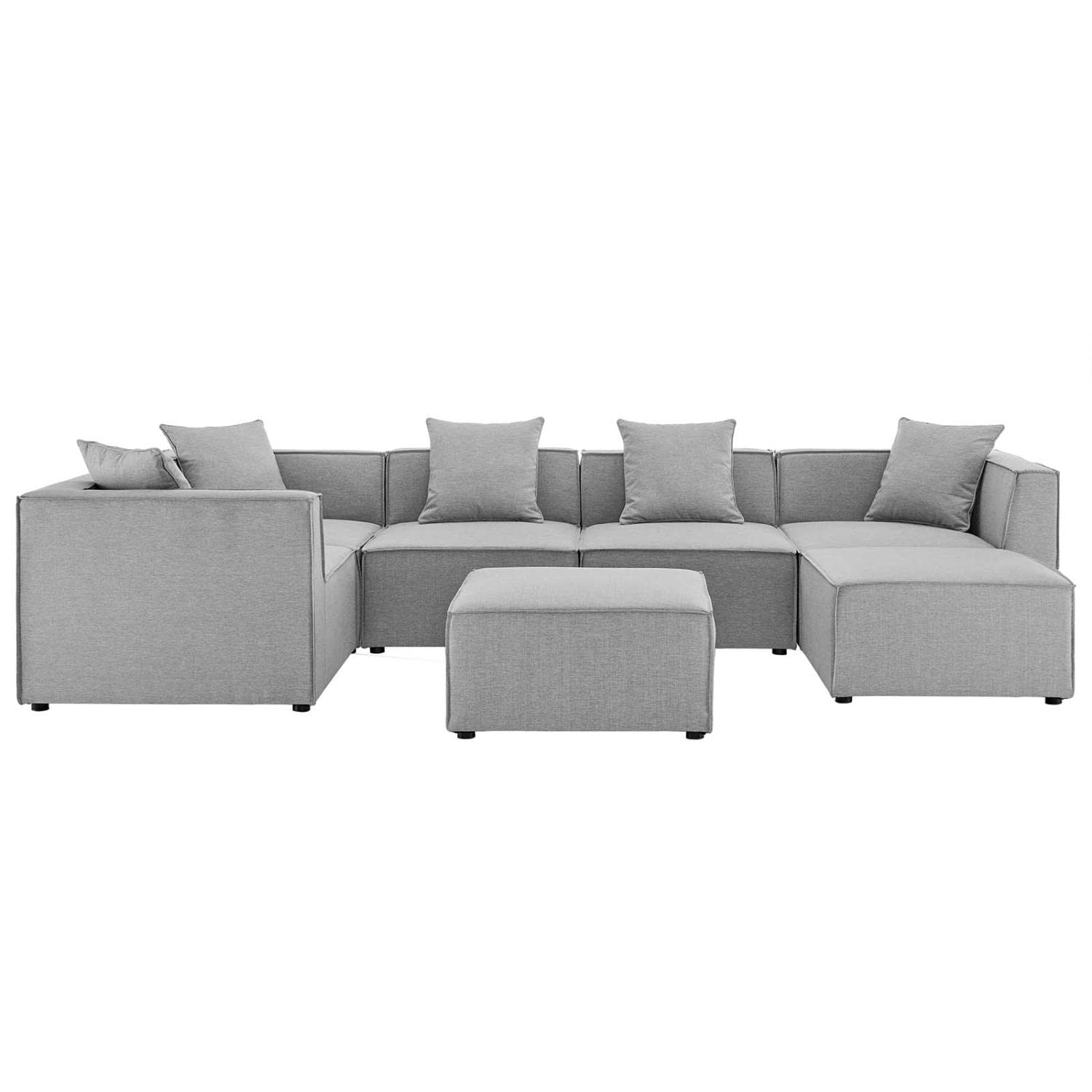 executive chairs | CasaFoyer Outdoor Patio Saybrook Upholstered 7-Piece Sectional Sofa | All-Weather Furniture Set | Water & UV-Resistant | French Piping | Aluminum Frame | Non-Marking Foot Caps | Ideal for Outdoor Gatherings | 300 lbs Weight Capacity | Gray | casafoyer.myshopify.com