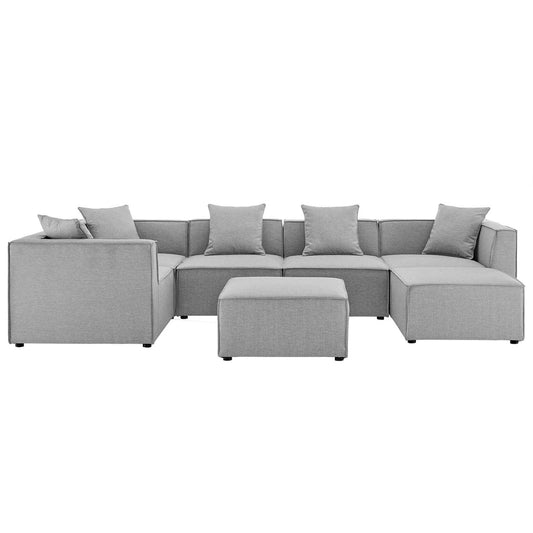 executive chairs | CasaFoyer Outdoor Patio Saybrook Upholstered 7-Piece Sectional Sofa | All-Weather Furniture Set | Water & UV-Resistant | French Piping | Aluminum Frame | Non-Marking Foot Caps | Ideal for Outdoor Gatherings | 300 lbs Weight Capacity | Gray | casafoyer.myshopify.com