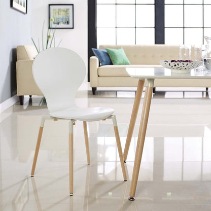 home office desk chairs | CasaFoyer Path Dining Chair | Sleek & Fluid Design | Comfortable Fiberboard Frame | Sturdy Beech Wood Legs | White | casafoyer.myshopify.com
