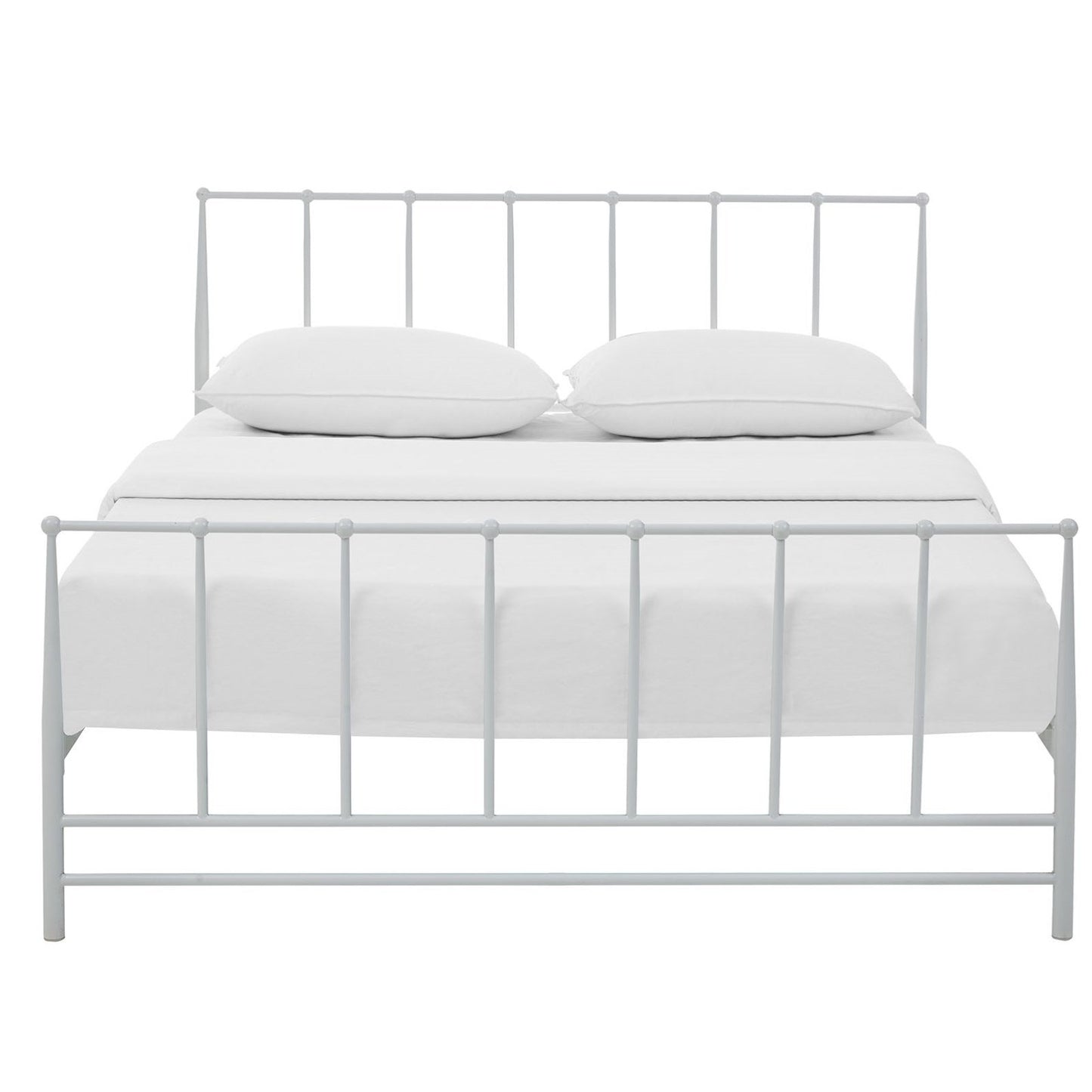 Bed | CasaFoyer  Estate Platform Bed | Tranquil & Sturdy Design | No Box Spring Needed | Accommodates Memory Foam, Spring, Latex & Hybrid Mattresses | 1300 lbs Weight Capacity | White King Bed | casafoyer.myshopify.com