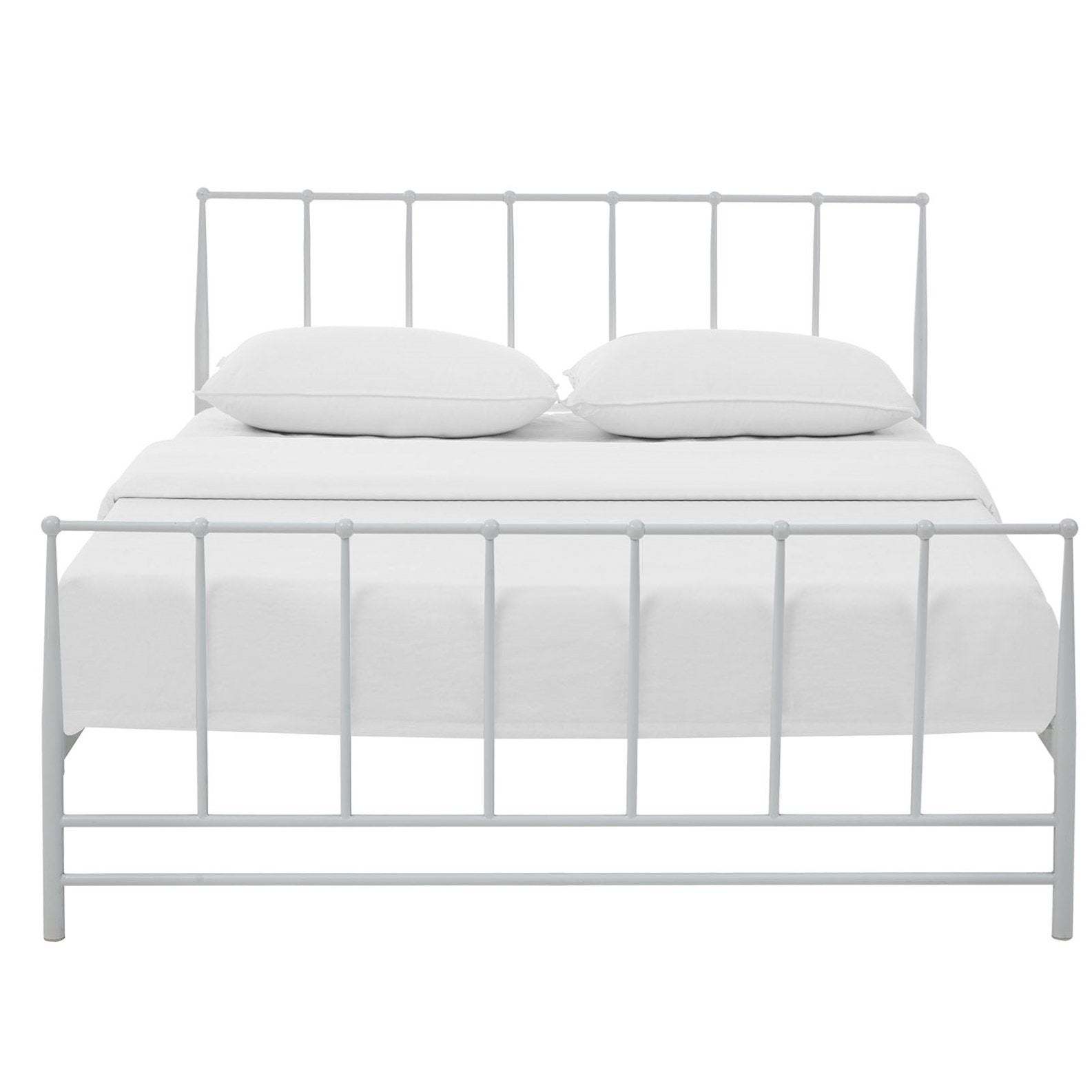 Bed | CasaFoyer  Estate Platform Bed | Tranquil & Sturdy Design | No Box Spring Needed | Accommodates Memory Foam, Spring, Latex & Hybrid Mattresses | 1300 lbs Weight Capacity | White King Bed | casafoyer.myshopify.com