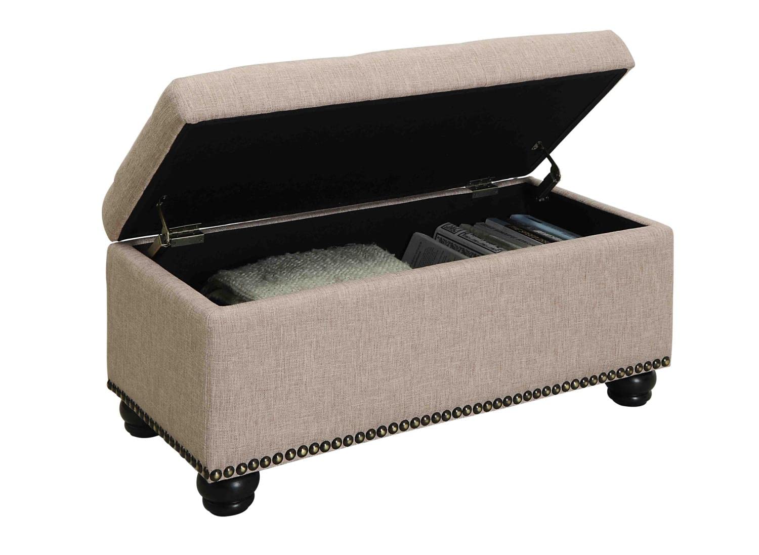 Ottoman | Designs4Comfort 7th Avenue | Nailhead Trim Storage Ottoman | Versatile Bench with Extra Storage | Enhance Your Decor | casafoyer.myshopify.com