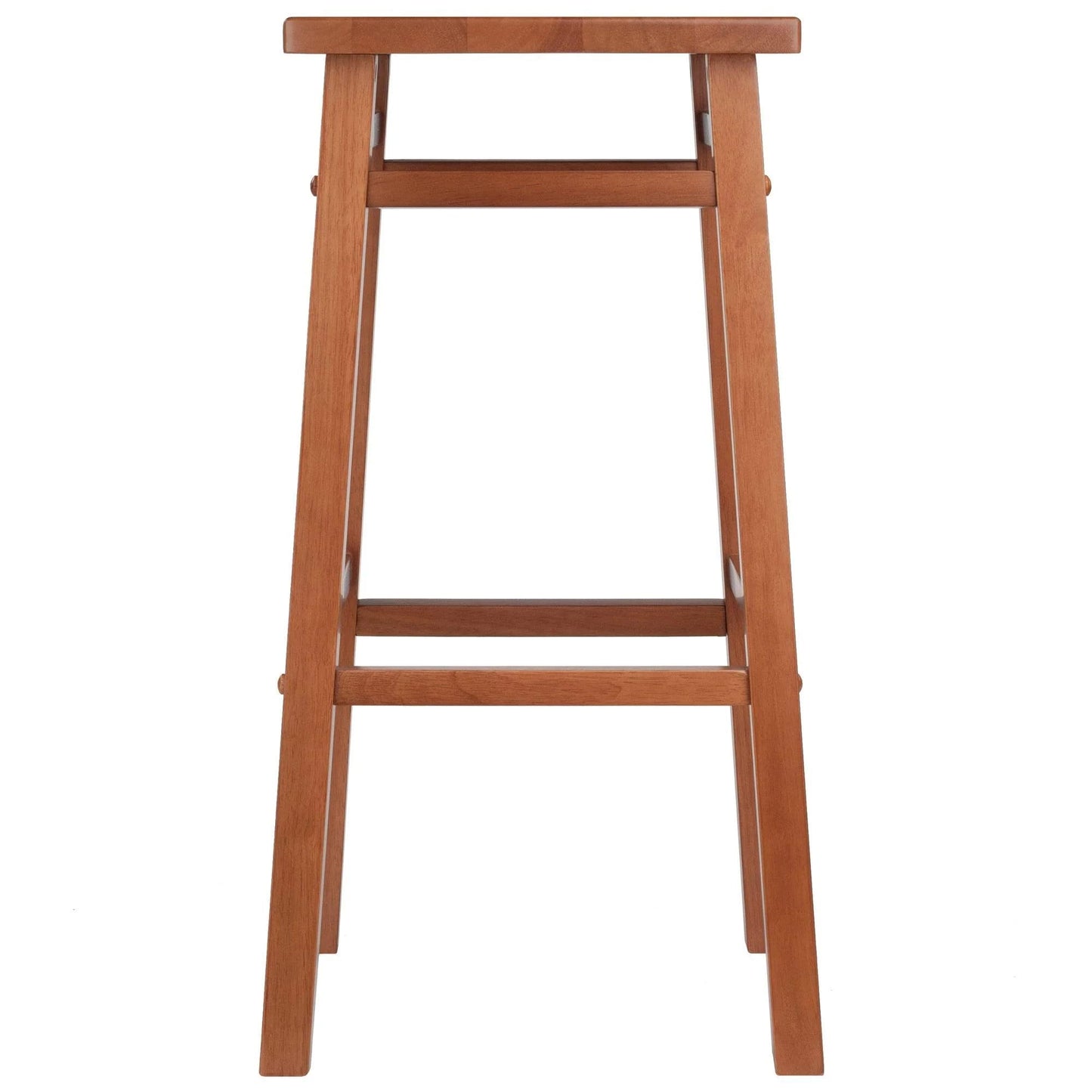 STOOL_SEATING | CasaFoyer  Wood Carter Square Seat Bar Stool - Teak Finish | Solid Wood Construction | 2 Height Options | Sturdy & Stylish | Easy Assembly | casafoyer.myshopify.com