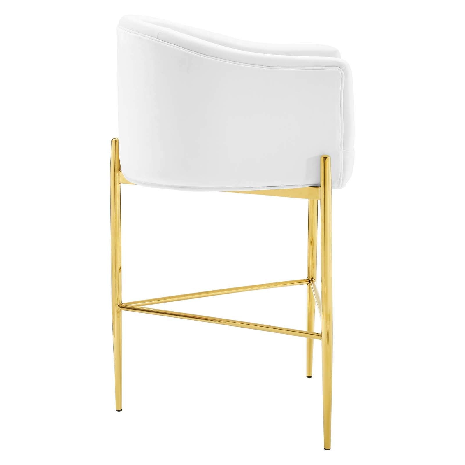 barstools | CasaFoyer Savour Tufted Performance Velvet Bar Stool Set of 2 | Luxury Design | Stain-Resistant Upholstery | Comfortable Foam Padding | Chrome Gold Frame | 300 lb Weight Capacity | 29 Seat Height | casafoyer.myshopify.com