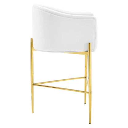 barstools | CasaFoyer Savour Tufted Performance Velvet Bar Stool Set of 2 | Luxury Design | Stain-Resistant Upholstery | Comfortable Foam Padding | Chrome Gold Frame | 300 lb Weight Capacity | 29 Seat Height | casafoyer.myshopify.com