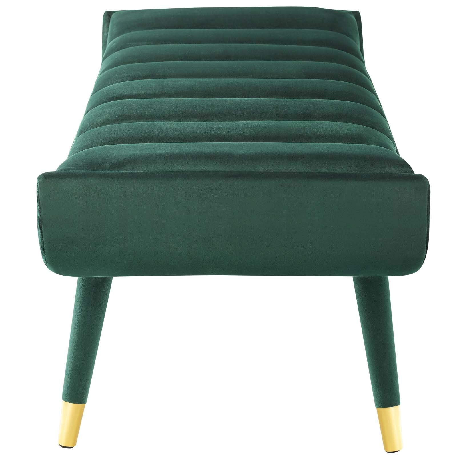 home office desk chairs | CasaFoyer Guess Channel Tufted Accent Bench | Stylish & Sturdy Velvet Upholstered Seating | Vintage Artisan Accents | Green | casafoyer.myshopify.com