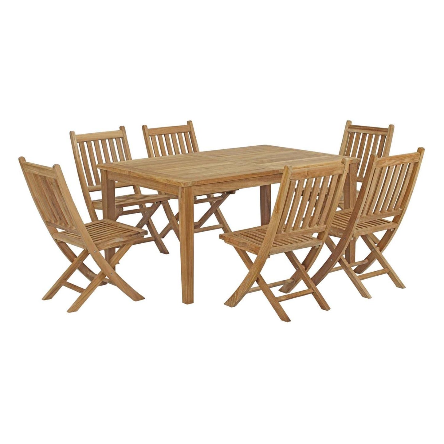 kitchen and dining room sets | CasaFoyer Premium Teak Wood Outdoor Set | Marina Collection | 7-Piece Patio Dining Set | Folding Chairs & All-Weather Cushions | casafoyer.myshopify.com