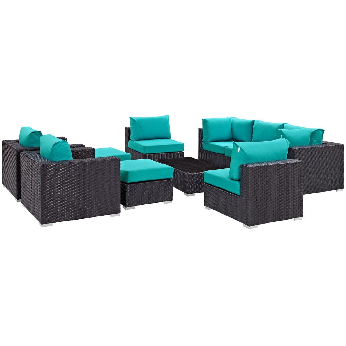 kitchen and dining room sets | CasaFoyer Convene Outdoor Sectional Set | Durable Rattan Weave | All-Weather Cushions | Versatile & Stylish | Includes Coffee Table, Chairs, Corner Pieces & Ottomans | casafoyer.myshopify.com