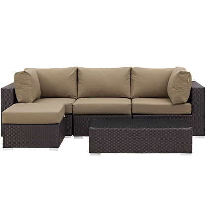 kitchen and dining room sets | CasaFoyer Convene Outdoor Sectional Set | Synthetic Rattan | Weather-Resistant Cushions | 5 Piece Patio Sofa Set | casafoyer.myshopify.com