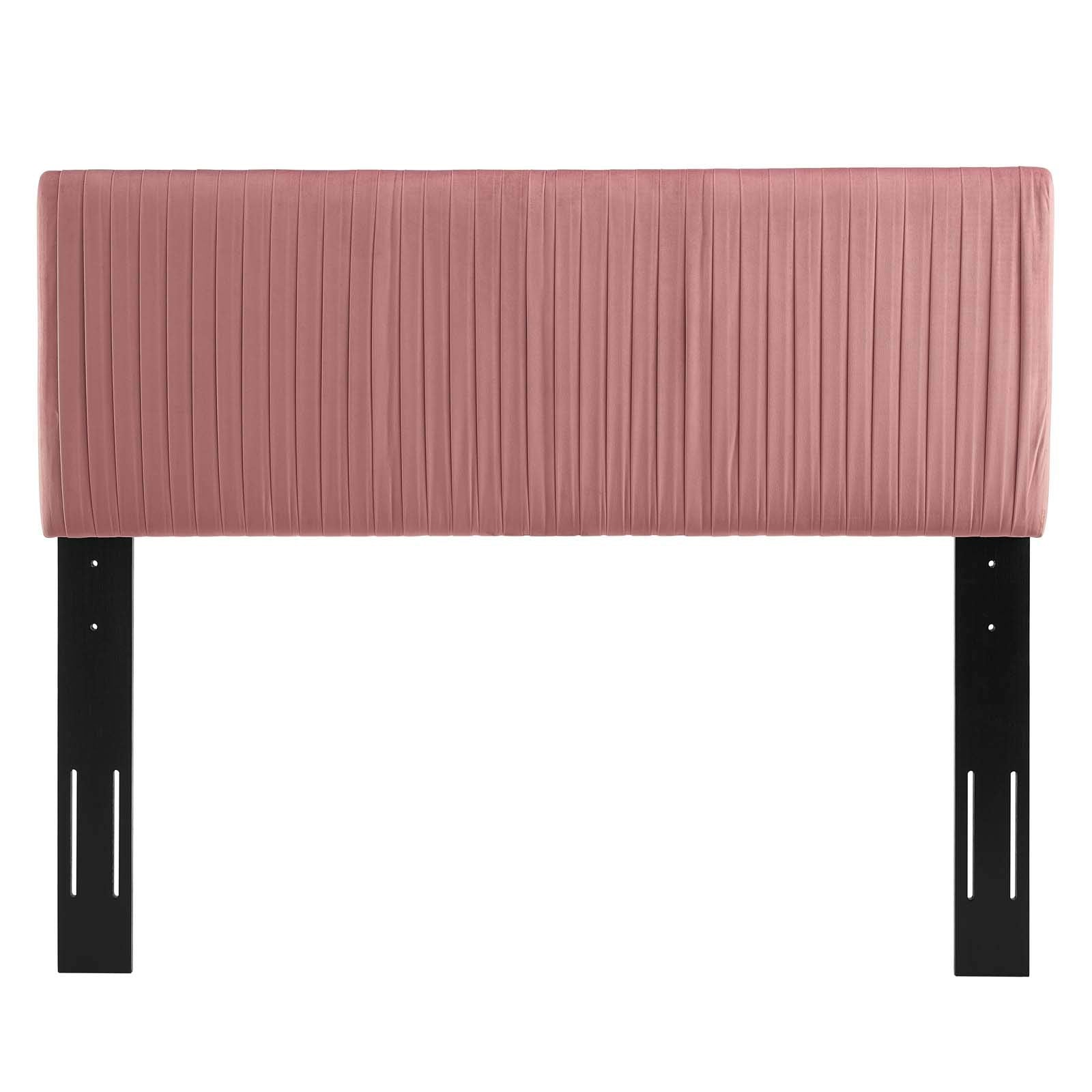 Bed | CasaFoyer Eloise Channel Tufted Performance Velvet Full/Queen Headboard | Vintage Modern Elegance | Art Deco Style | Stain-Resistant Upholstery | Height-Adjustable | casafoyer.myshopify.com