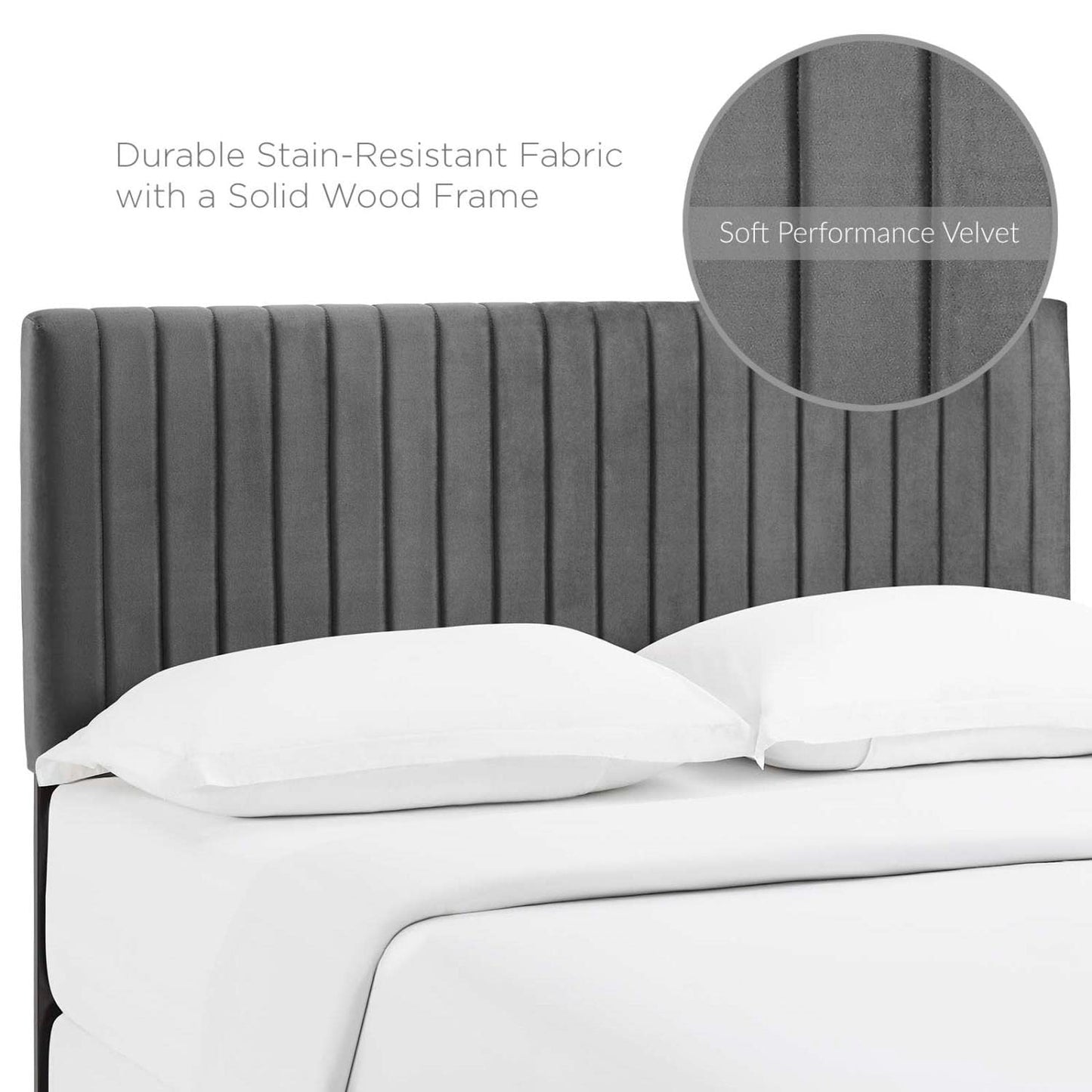 Bed | CasaFoyer Keira Full/Queen Headboard | Luxurious Velvet | Channel Tufting | Stain-Resistant | Solid Wood Frame | Upgrade Your Bedroom with Elegance | casafoyer.myshopify.com