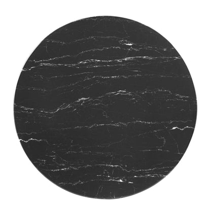 patio dining tables | CasaFoyer Tupelo 36 Dining Table | Modern Style | Mid-Century Charm | Polished Gold Metal Base | Artificial Marble Top | Easy-to-Clean Finish | Non-Marking Ring | Assembly Required | casafoyer.myshopify.com