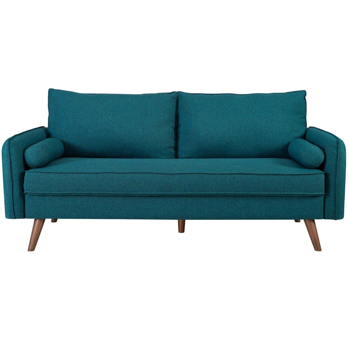 sofas | CasaFoyer Revive Sofa | Cozy Upholstered Fabric | Stylish Design | Bolster Pillows | Splayed Wood Legs | Transform Your Living Space | casafoyer.myshopify.com