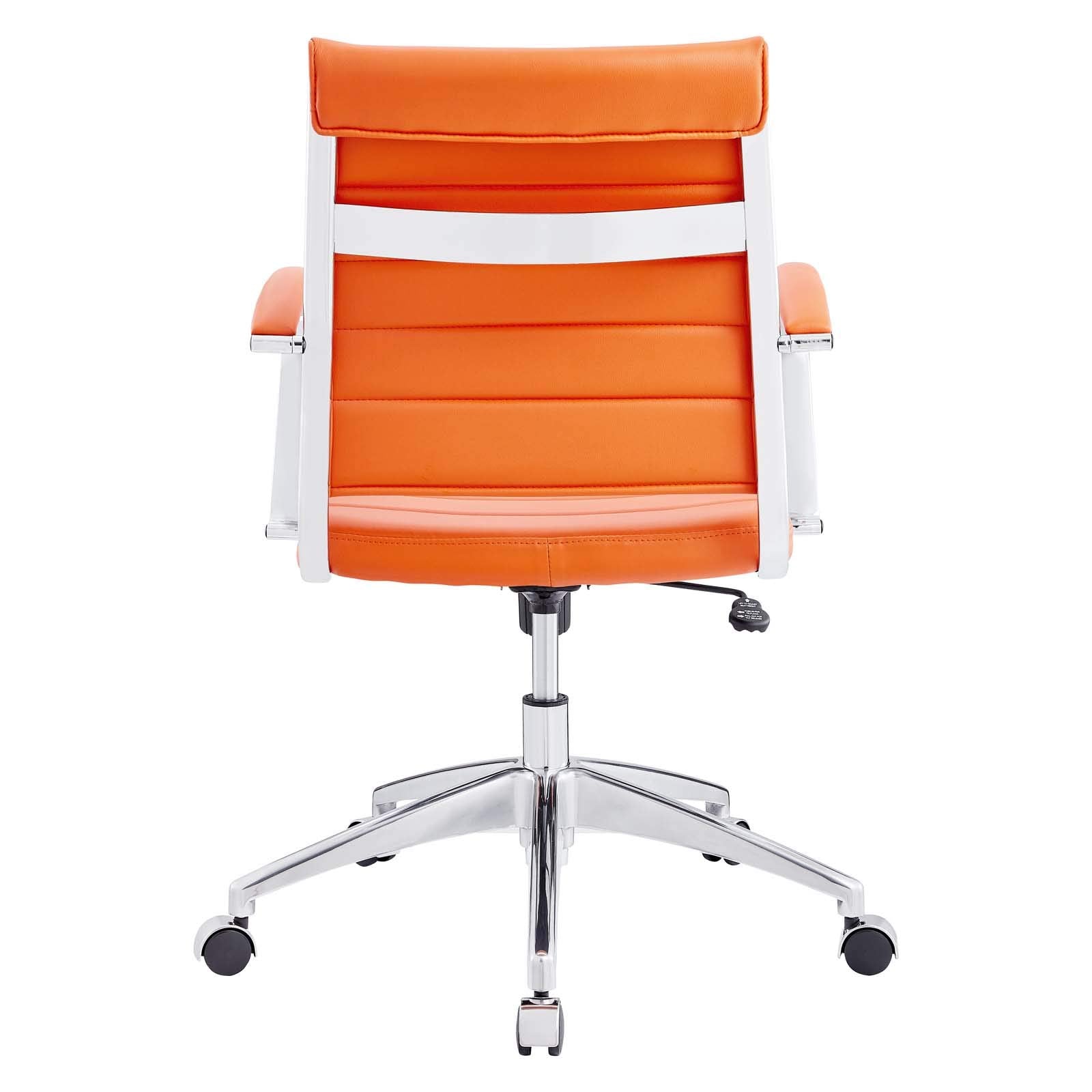home office desk chairs | CasaFoyer Jive Ribbed Mid Back Executive Office Chair | Stylish, Comfortable, and Functional | Natural Posture Support | 90-Degree Wrist Angling | Easy Mobility | Perfect for Modern Offices | Orange | casafoyer.myshopify.com