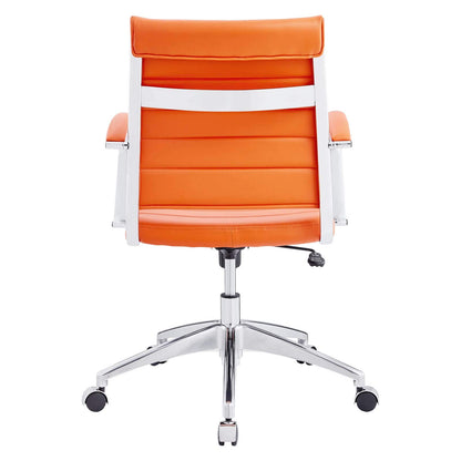 home office desk chairs | CasaFoyer Jive Ribbed Mid Back Executive Office Chair | Stylish, Comfortable, and Functional | Natural Posture Support | 90-Degree Wrist Angling | Easy Mobility | Perfect for Modern Offices | Orange | casafoyer.myshopify.com