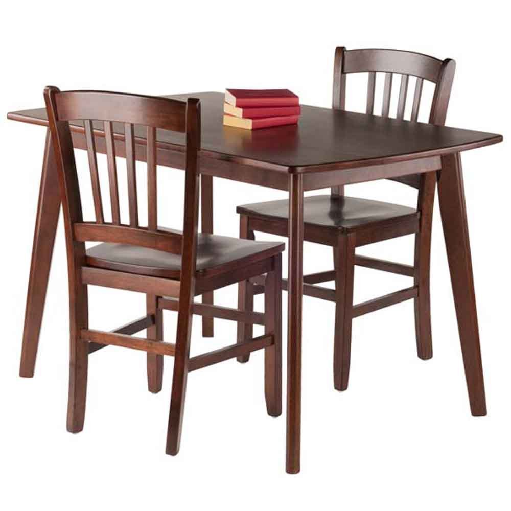 childrens table and chair sets | CasaFoyer Elegant 3-Piece Shaye Dining Table Set | Solid Wood | Walnut Finish | 2 Slat Back Chairs | Contemporary Design | Easy Assembly | casafoyer.myshopify.com