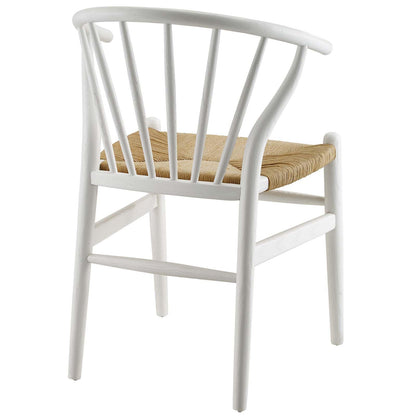 home office desk chairs | CasaFoyer Flourish Dining Side Chair Set of 2 | Scandinavian Charm | Modern Farmhouse Style | Curved Back | Paper Rope Seat | Solid Wood Frame | White | casafoyer.myshopify.com