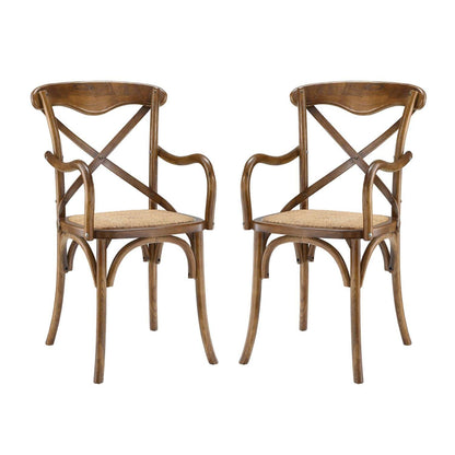 home office desk chairs | CasaFoyer Nostalgic Rustic Charm Dining Armchair Set | Wooden Backrest, Tapered Legs | Perfect for Country Cottages, Rustic Settings, or Urban Dwellings | Set of 2 | casafoyer.myshopify.com