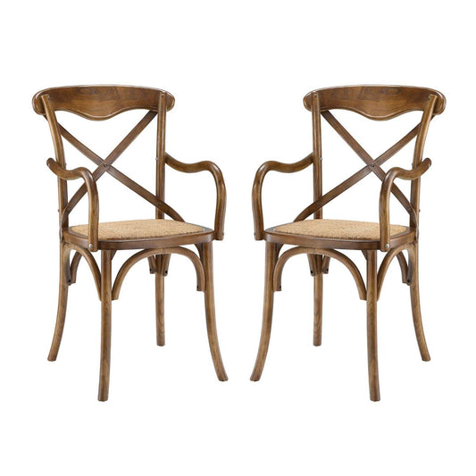 home office desk chairs | CasaFoyer Nostalgic Rustic Charm Dining Armchair Set | Wooden Backrest, Tapered Legs | Perfect for Country Cottages, Rustic Settings, or Urban Dwellings | Set of 2 | casafoyer.myshopify.com