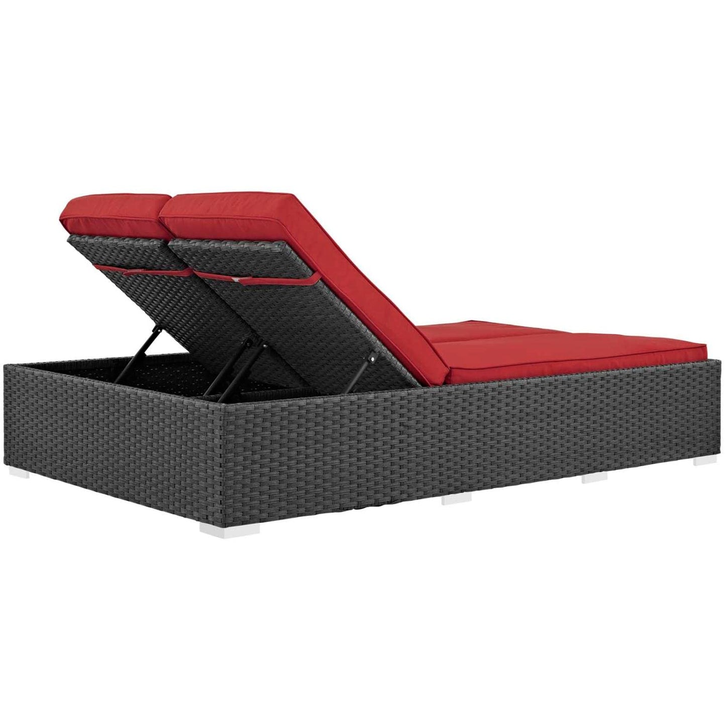 Patio Furniture Sets | Sojourn Outdoor Patio Double Chaise Lounge Chair | Sunbrella Fabric | Synthetic Rattan | UV Protection | Powder-Coated Aluminum Frame | casafoyer.myshopify.com