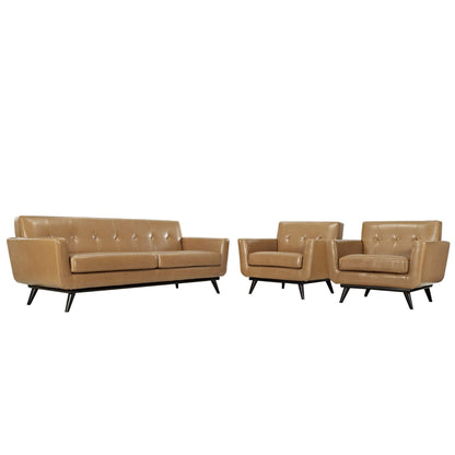 kitchen and dining room sets | CasaFoyer Engage Living Room Set | Cozy & Welcoming | Leather Sofa & Armchairs | Comfortable & Stylish | Perfect for Relaxing & Conversations | Tan Color | casafoyer.myshopify.com